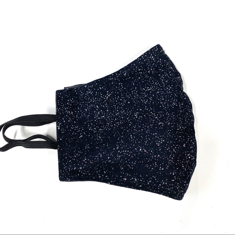 Black with Silver Sparkles Glitter Face Mask - Picture 3 of 5